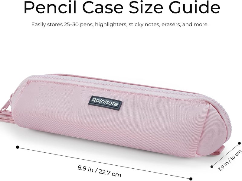 Ralnitote Store Large Pencil Case with 180° Open Design, Big Capacity Pen Bag for Girls & Boys, Aesthetic & Cute Pencil Pouch for School, Office, Makeup & Tech Accessories-Pink - Image 3
